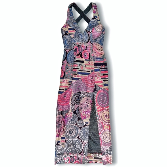 Cache | Dresses | Cache Y2k Metallic Abstract Painted Mosaic Crossback ...